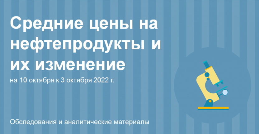 Средние цены на нефтепродукты и их изменение на 10 октября к 3 октября 2022 г.