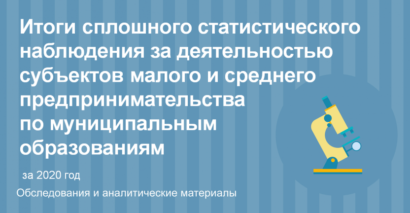 Итоги сплошного статистического наблюдения за деятельностью субъектов малого и среднего предпринимательства по муниципальным образованиям