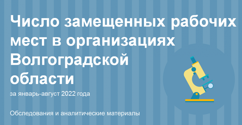 Число замещенных рабочих мест в организациях Волгоградской области