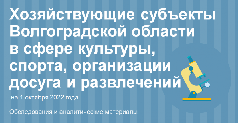 Хозяйствующие субъекты Волгоградской области в сфере культуры, спорта, организации досуга и развлечений