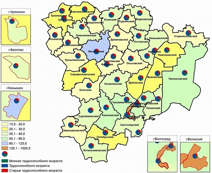 Карта Волгоградской области